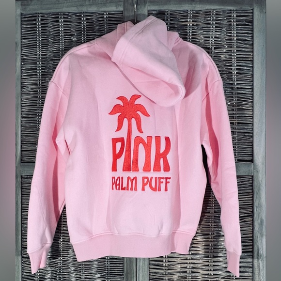 Pink Palm Puff. Classic Puff Hoodie in Pink. Size XS. NWT. - Picture 2 of 8